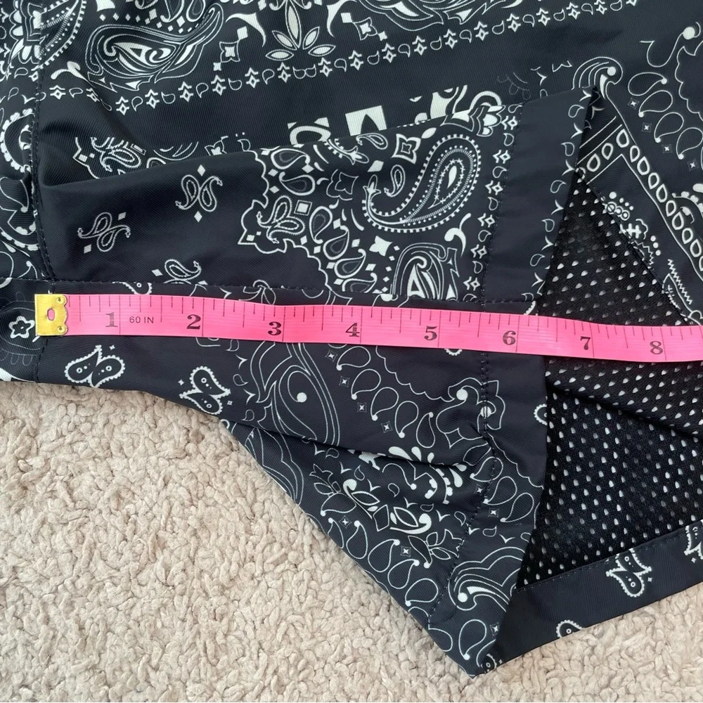 Maison Article Men's Black White Paisley Printed Swim Trunks Shorts Size XL